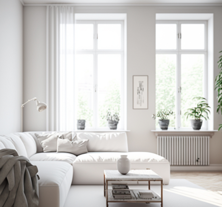 Carta da parati di colore bianco - TenStickers