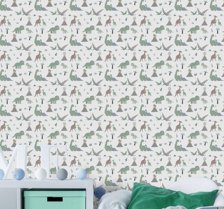 Carta da parati Dinosauri montaggio di dinosauri - TenStickers