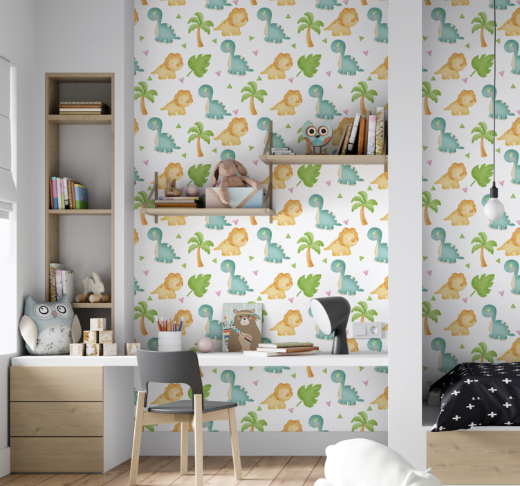 Carta da parati Dinosauri tempo di gioco dei dinosauri - TenStickers