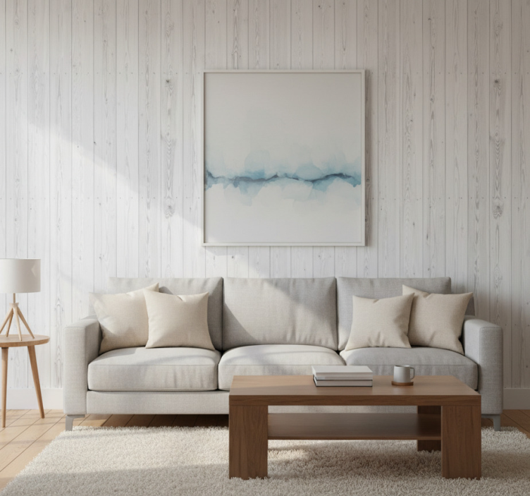 Carta da parati effetto legno motivo bianco vintage - TenStickers