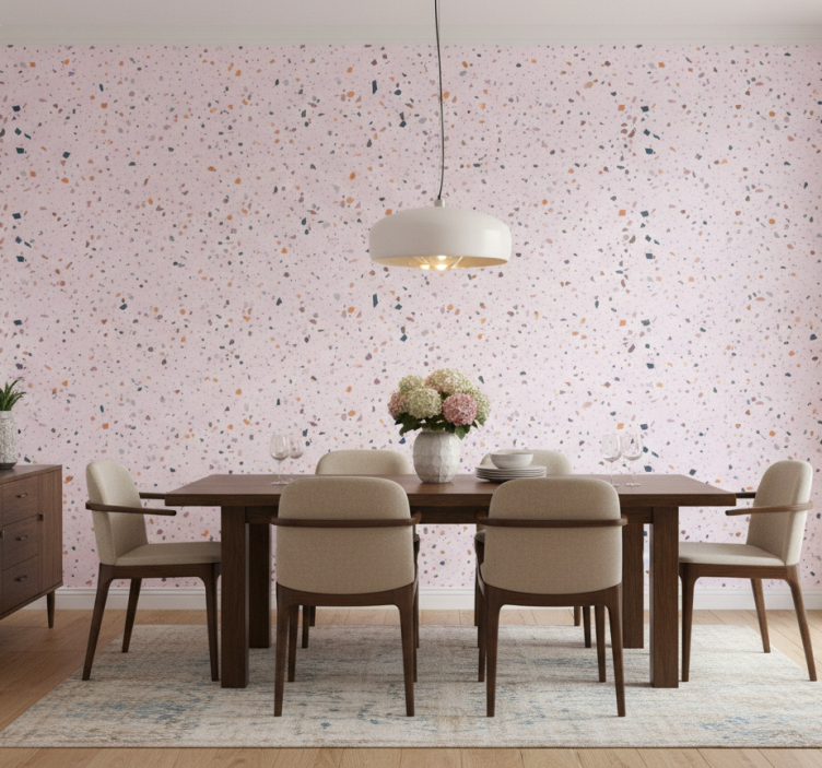 Carta da parati effetto marmo frammenti geometrici colorati - TenStickers