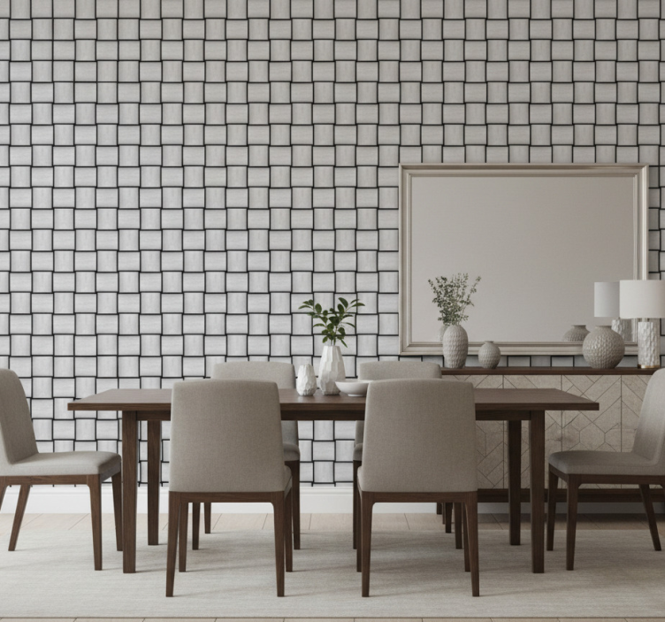 Carta da parati effetto marmo motivo quadri grigi - TenStickers