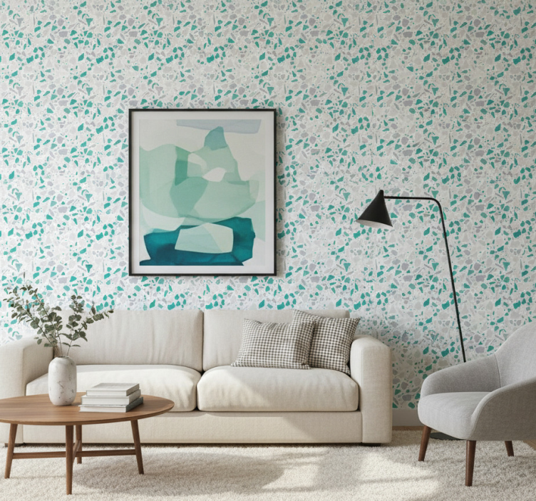 Carta da parati effetto marmo verde e grigio - TenStickers