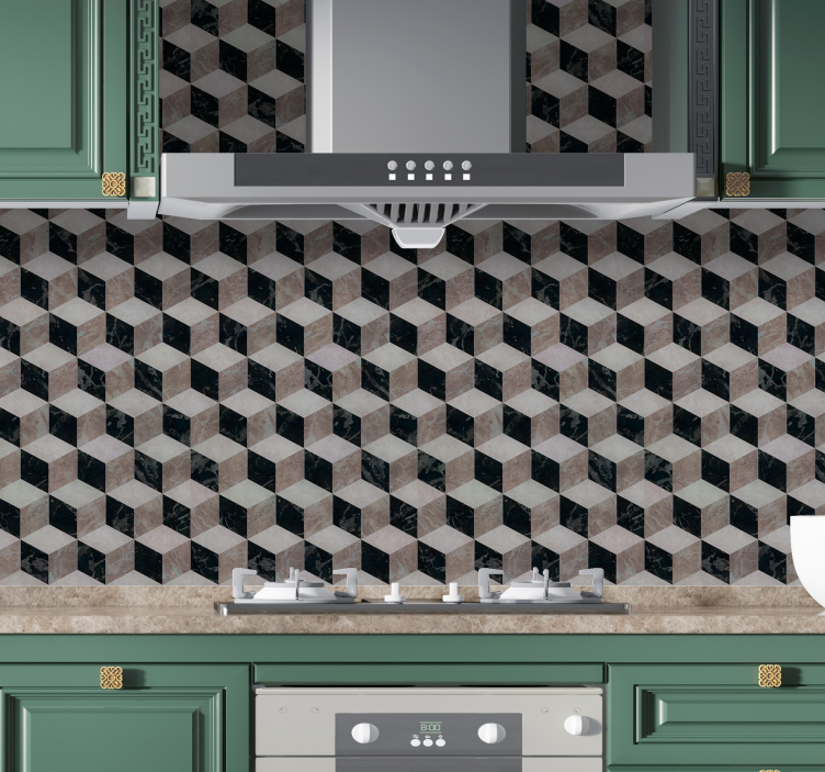 Carta da parati effetto metallo disposizione cubica - TenStickers