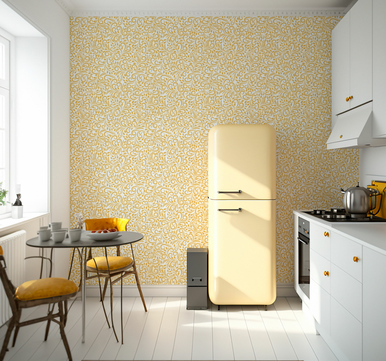 Carta da parati floreale svolazzi ornati - TenStickers