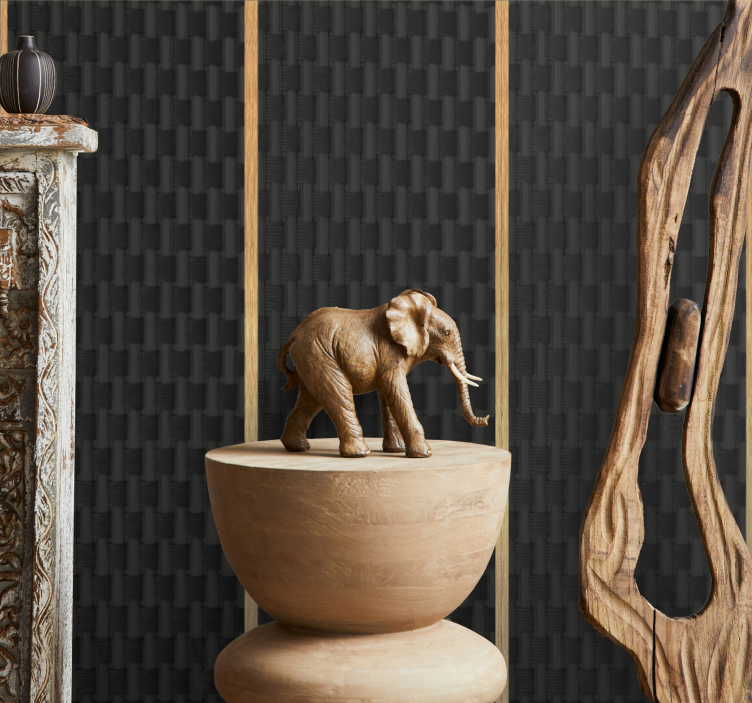 Carta da parati moderna texture motivo strutturato nero - TenStickers