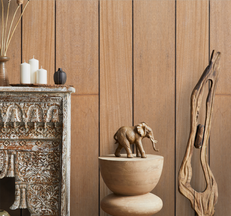 Carta da parati effetto legno assi semplici marroni - TenStickers