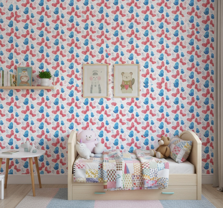 Carta da parati farfalle con rami - TenStickers