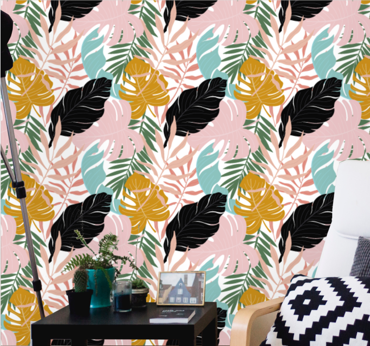 Carta da parati foglie assortimento di fogliame esotico - TenStickers