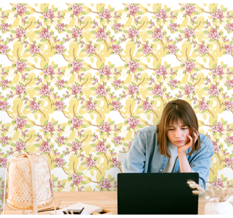 Carta da parati floreale cascata floreale - TenStickers