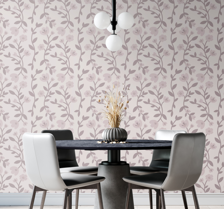 Carta da parati floreale eleganti sagome floreali - TenStickers