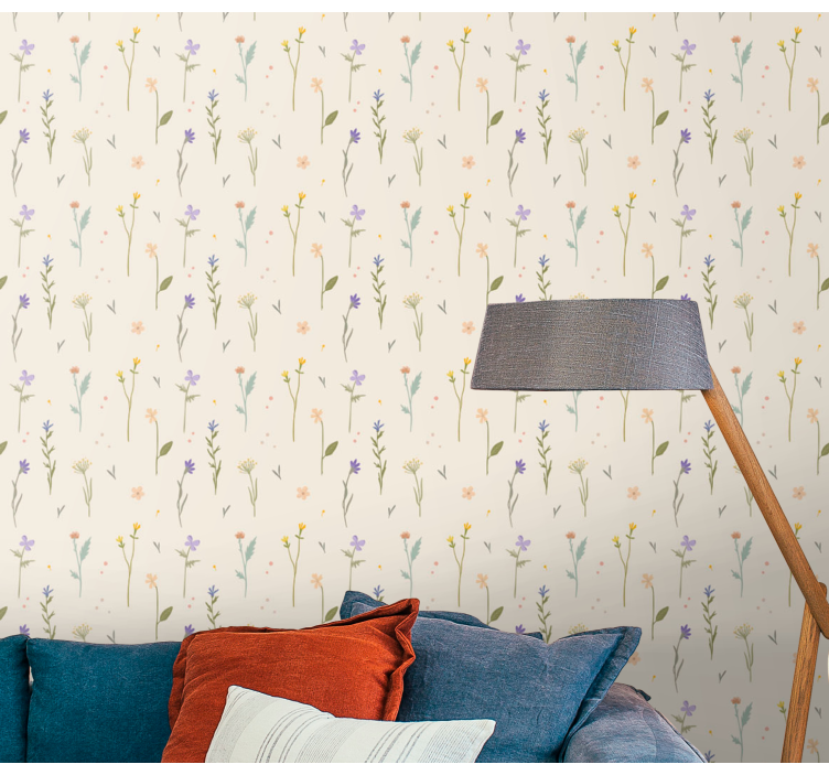 Carta da parati floreale eleganza dei fiori di campo - TenStickers