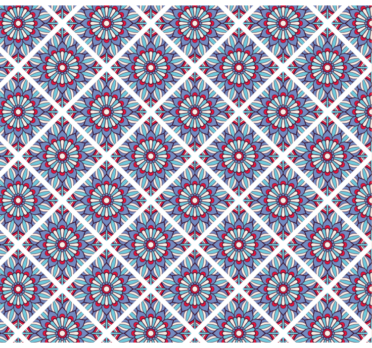 Carta da parati floreale eleganza floreale geometrica - TenStickers