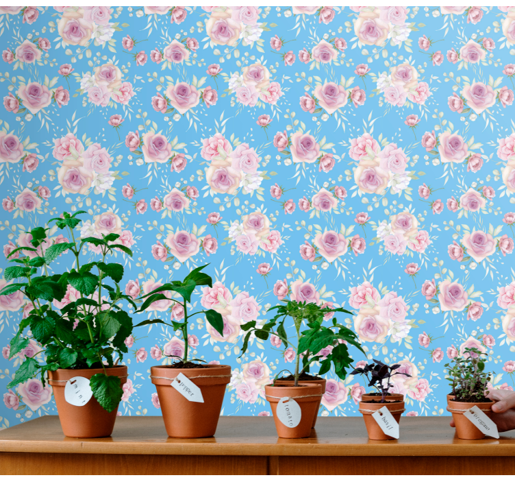 Carta da parati floreale ensemble di composizioni floreali - TenStickers