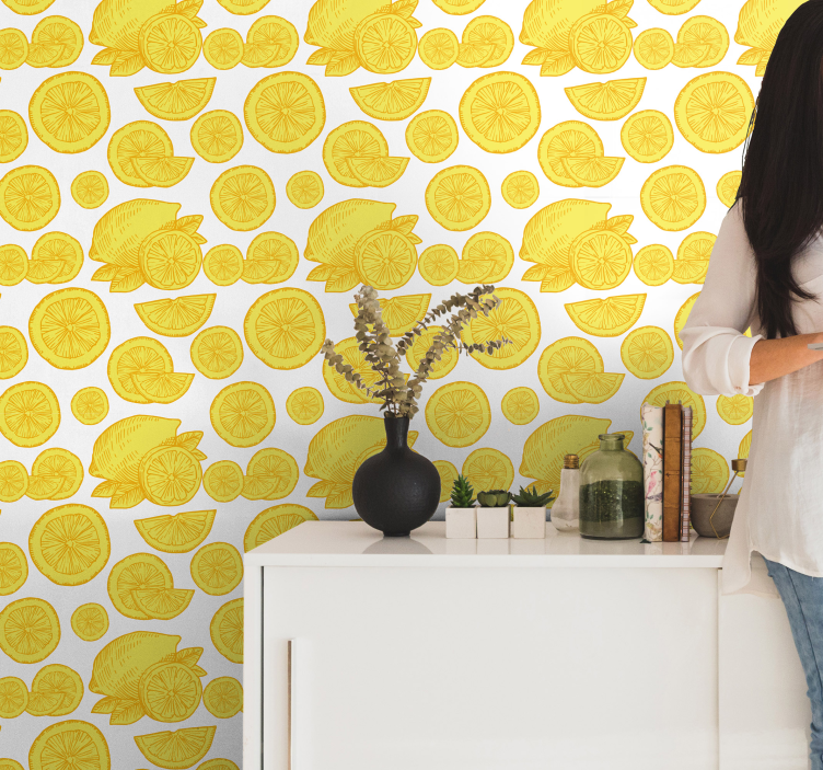 Carta da parati floreale fette di agrumi - TenStickers