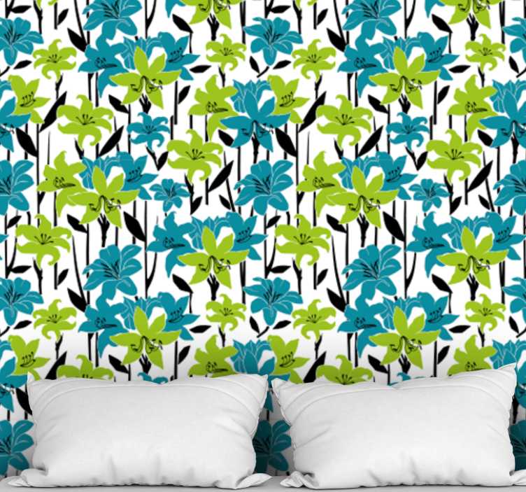 Carta da parati floreale fiore colorato in fiore - TenStickers