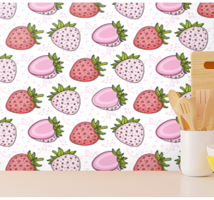 carta da parati cucina modelli di fragole - TenStickers