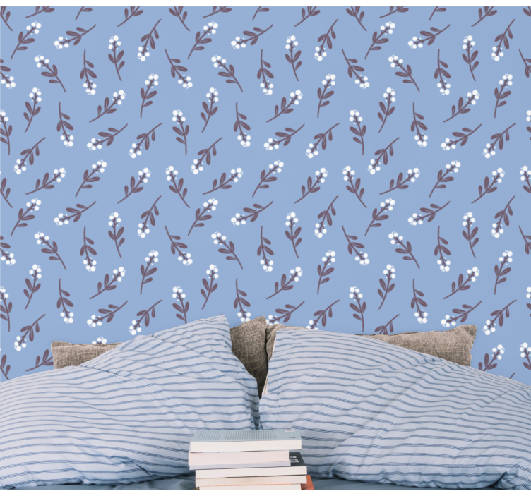 Carta da parati floreale motivo di rami floreali - TenStickers