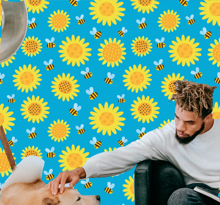 Carta da parati floreale motivo floreale soleggiato - TenStickers