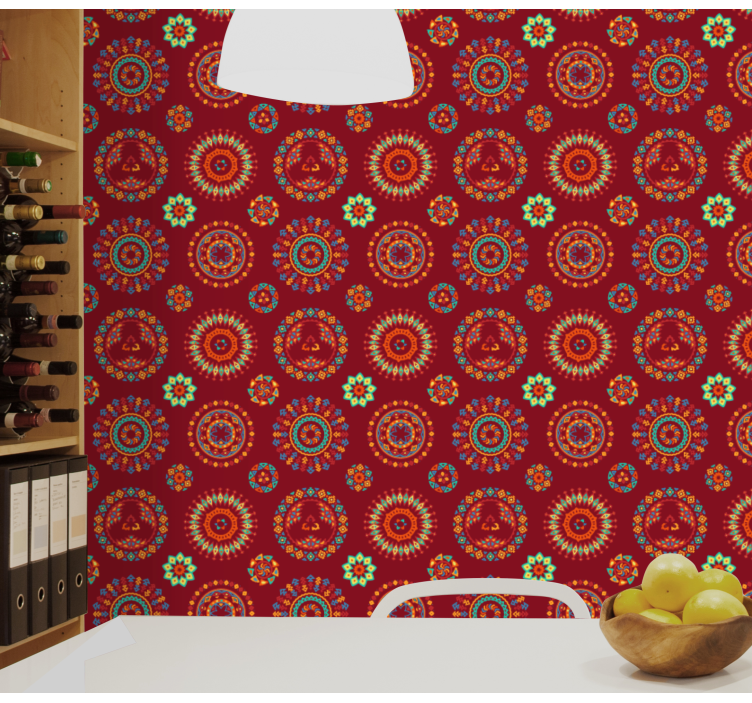 Carta da parati floreale motivo mandala ornato - TenStickers