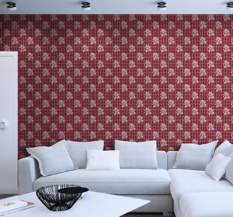 Carta da parati floreale motivo mosaico fiorito - TenStickers