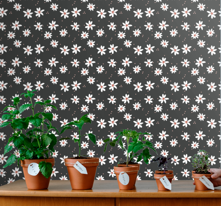 Carta da parati floreale ripetizione del motivo floreale - TenStickers