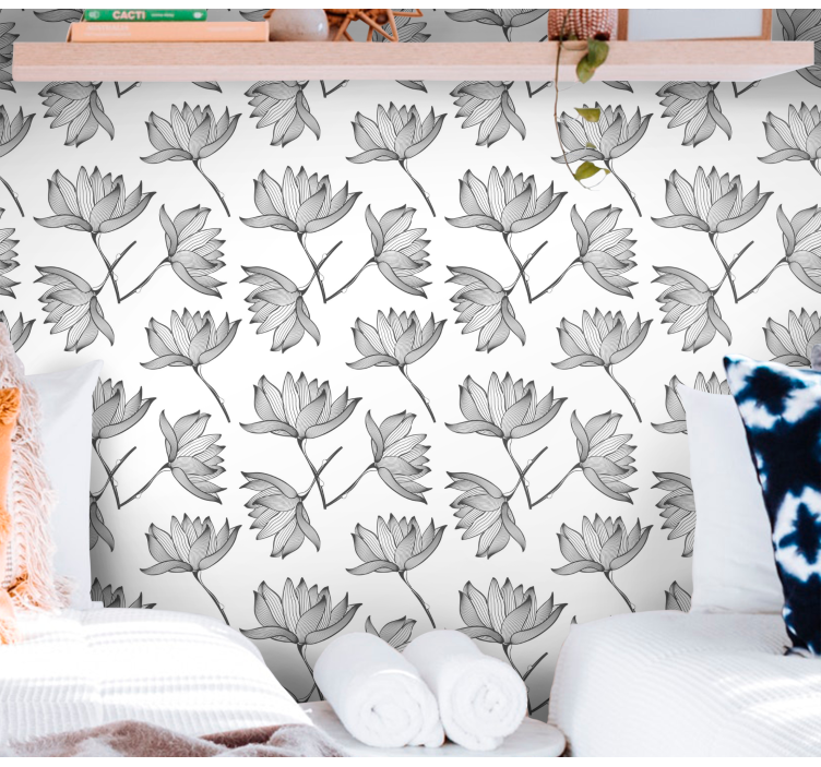 Carta da parati floreale schizzi botanici - TenStickers