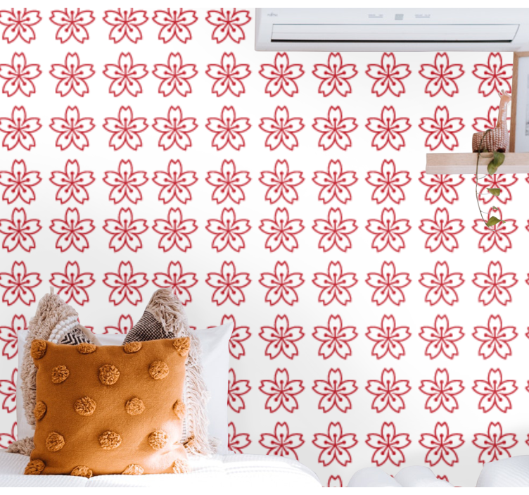 Carta da parati floreale simmetria floreale - TenStickers