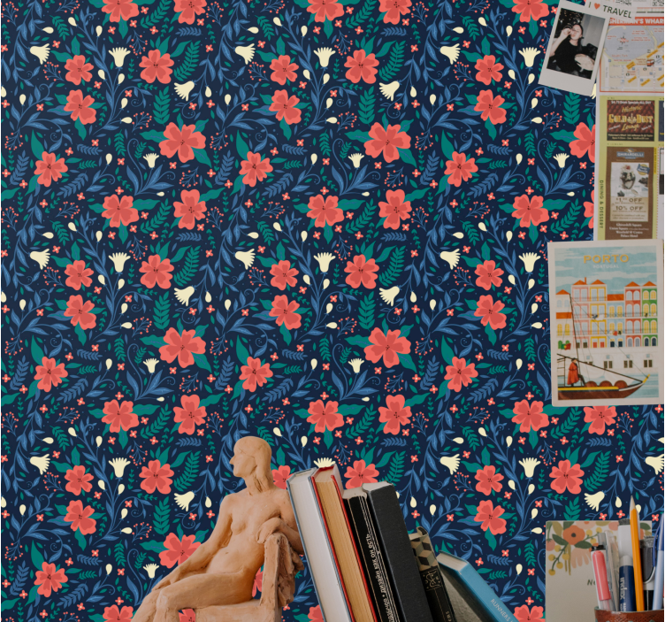 Carta da parati floreale stampa botanica floreale - TenStickers