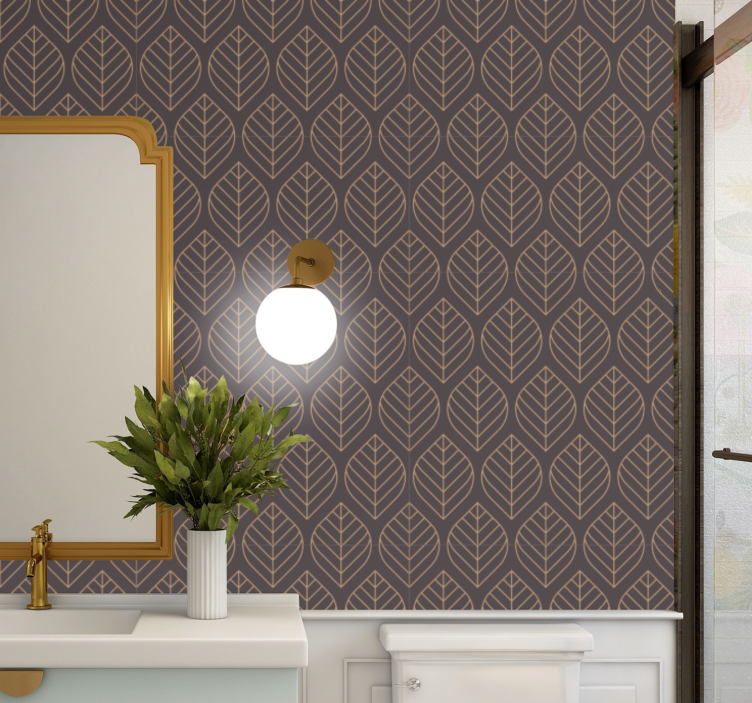 Carta da parati foglie eleganza del motivo a foglie - TenStickers