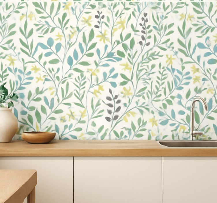 Carta da parati foglie steli di prato selvatico - TenStickers