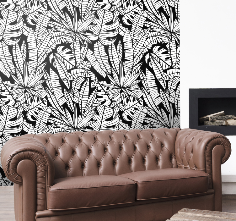 Carta da parati con le foglie tropicali - TenStickers