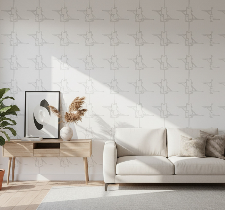 Carta da parati gatti contornati - TenStickers