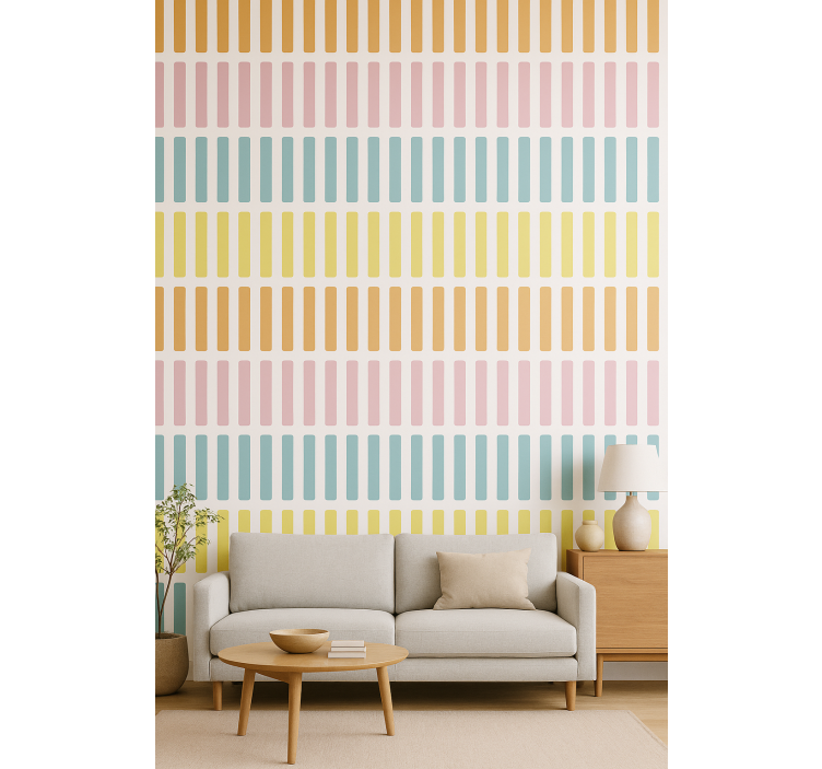 Carta da parati geometrica bastoncini di coriandoli colorati - TenStickers