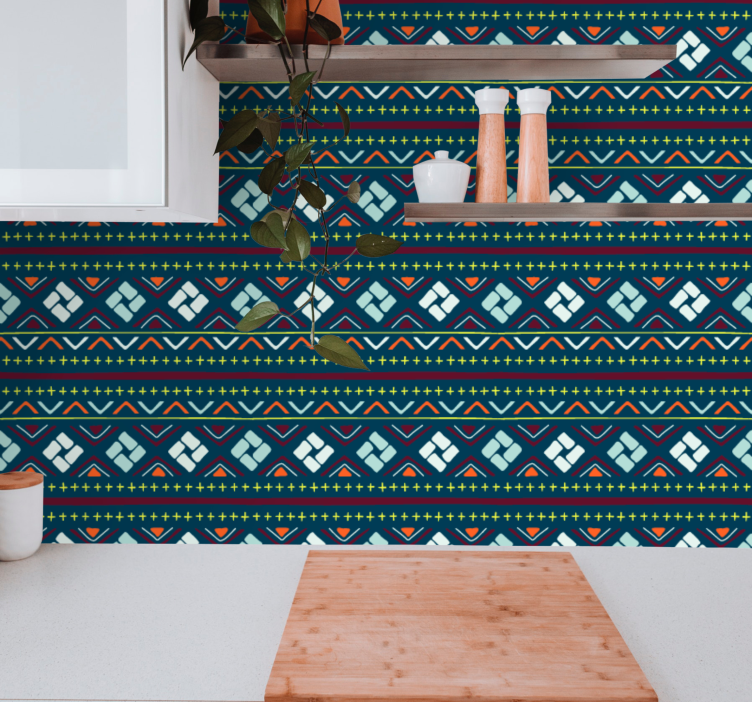 Carta da parati geometrica blocchi di colore geometrici - TenStickers