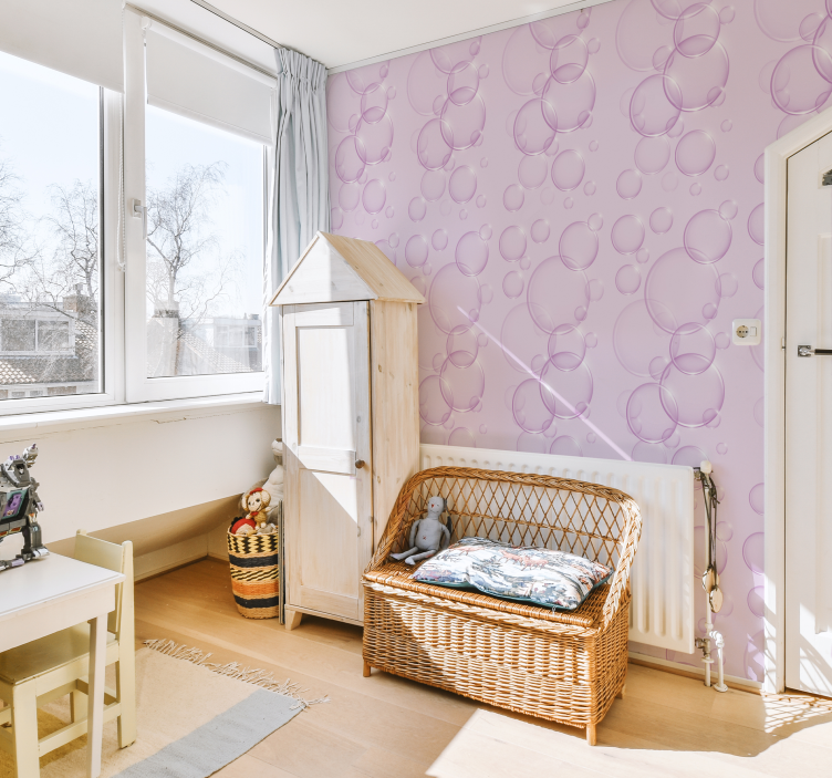 Carta da parati geometrica bolle rosa - TenStickers