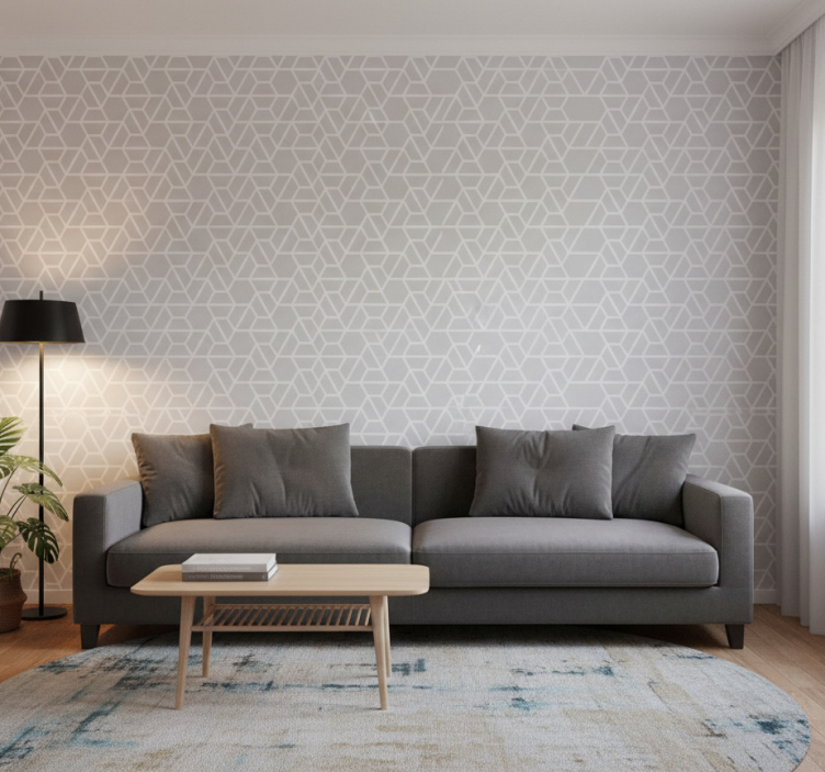 Carta da parati geometrica design a griglia geometrica - TenStickers