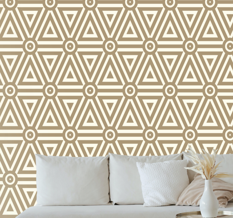 Carta da parati geometrica disposizione triangolare beige - TenStickers