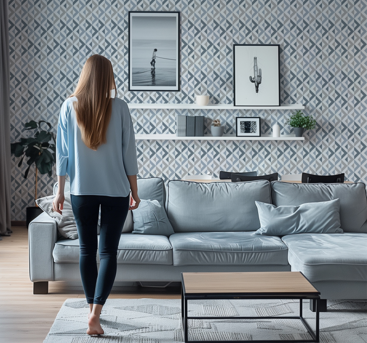 Carta da parati geometrica effetto tessile - TenStickers