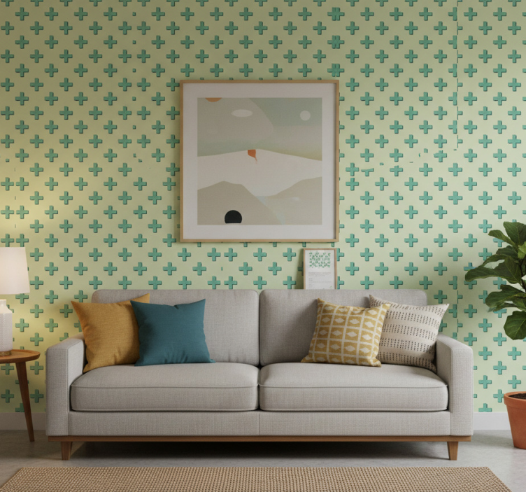 Carta da parati geometrica forme menta plus - TenStickers