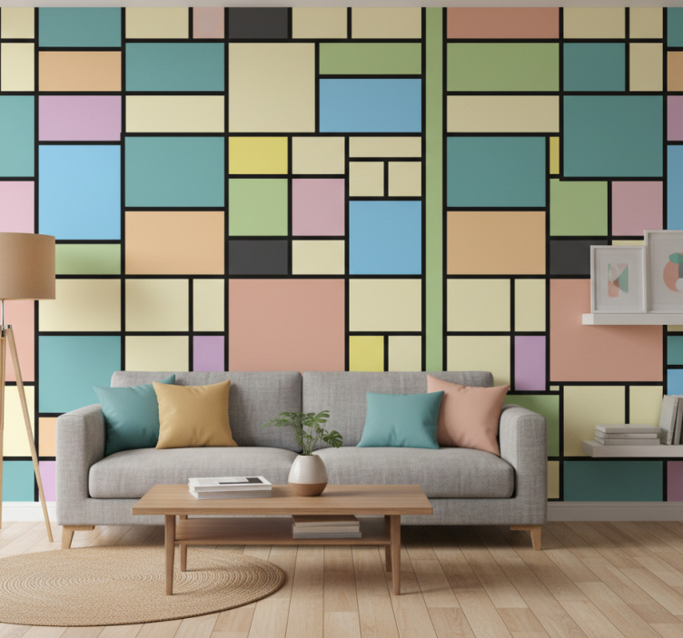 Carta da parati geometrica geometria vibrante - TenStickers
