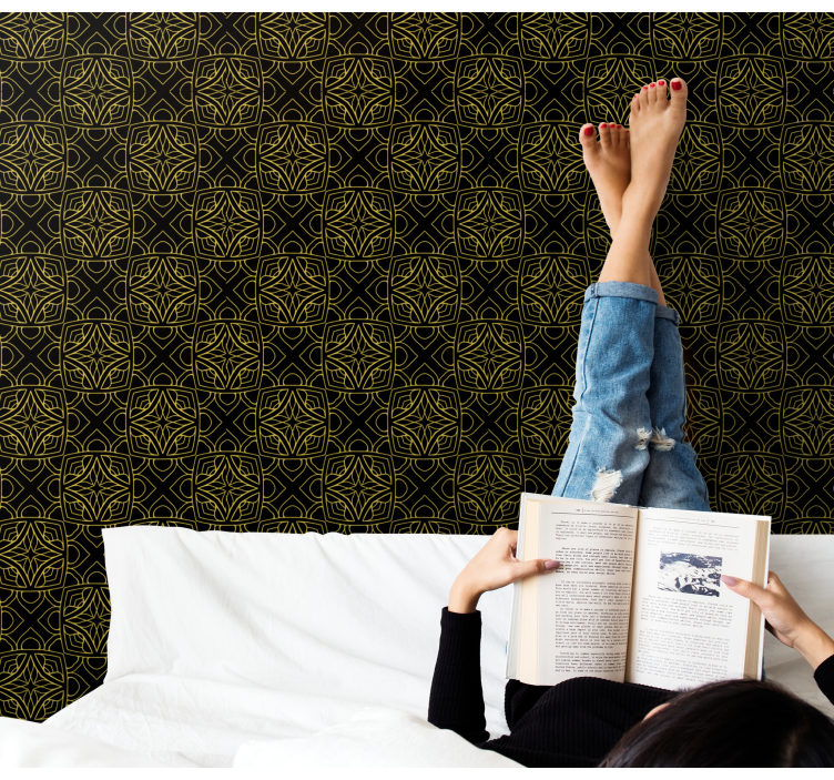 Carta da parati decorativa intricati motivi geometrici - TenStickers