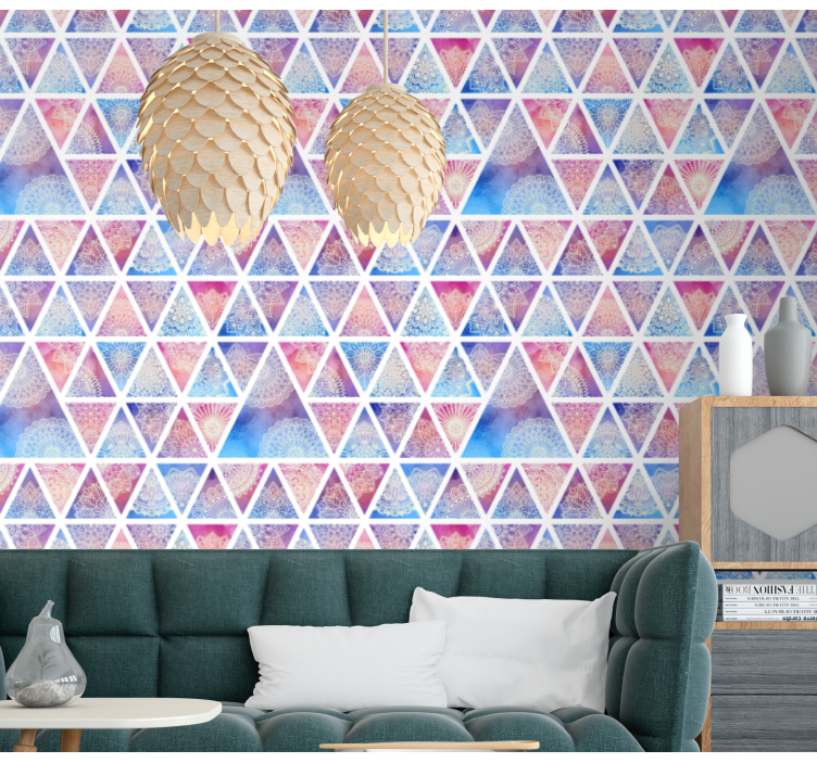 Carta da parati geometrica matrice triangolare geometrica - TenStickers