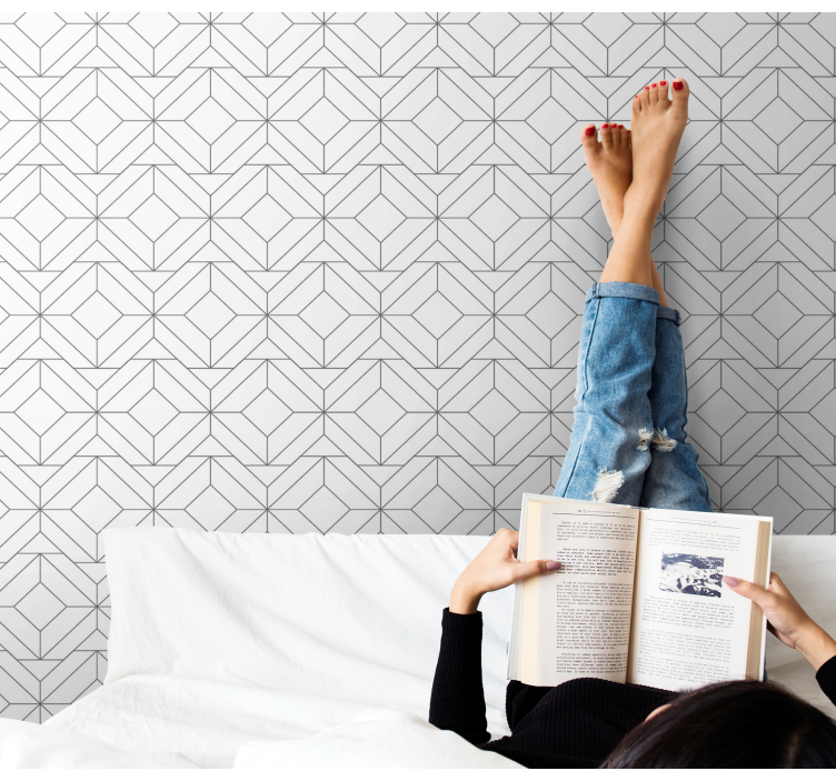 Carta da parati geometrica modello cubico - TenStickers