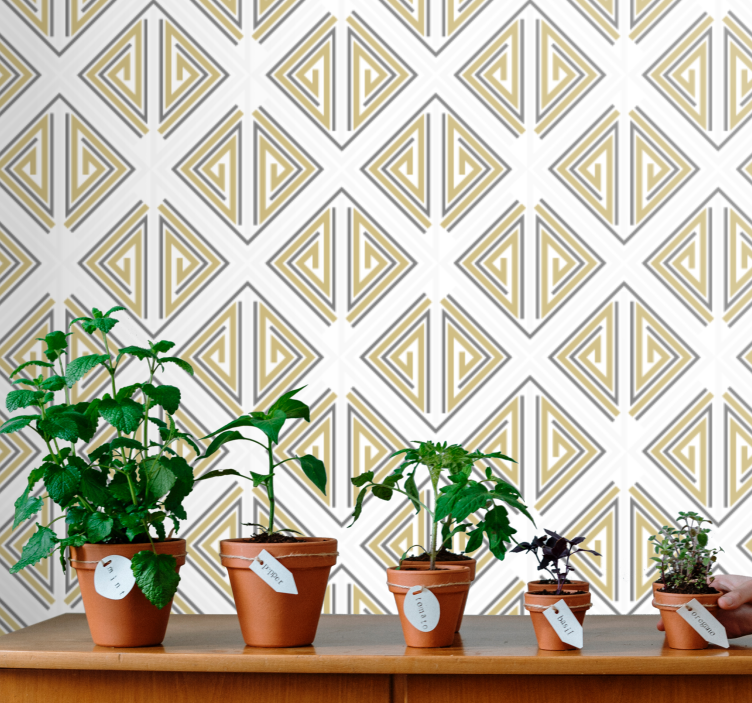 Carta da parati geometrica motivi triangolari stilizzati - TenStickers