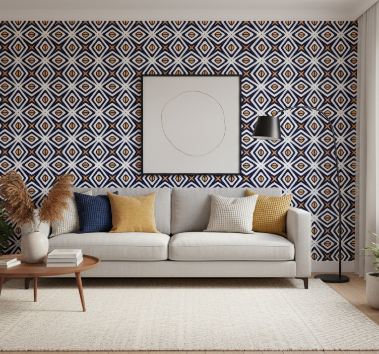 Carta da parati geometrica motivo a forma di diamante - TenStickers