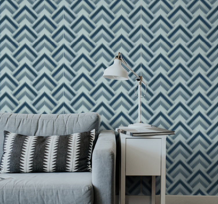 Carta da parati geometrica motivo chevron ikat - TenStickers