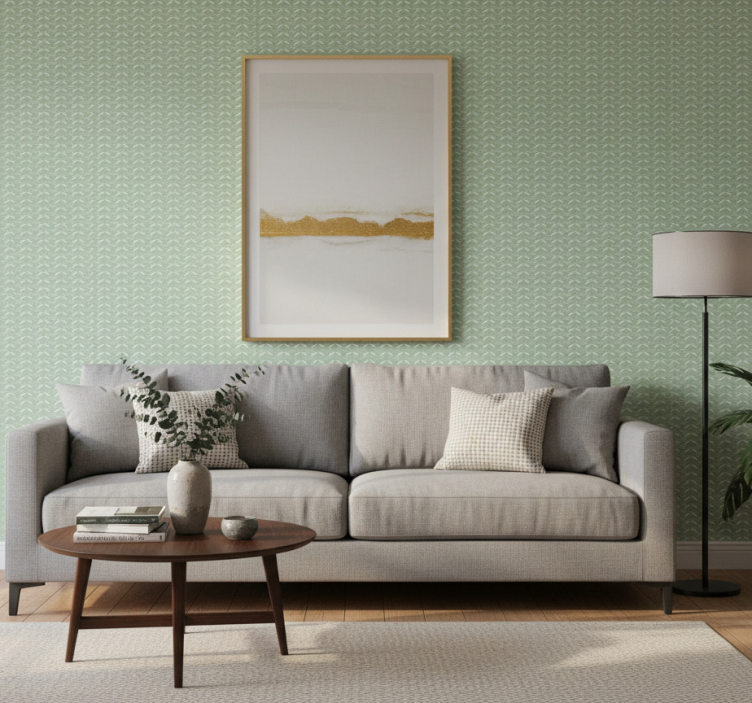 Carta da parati geometrica motivo chevron verde - TenStickers