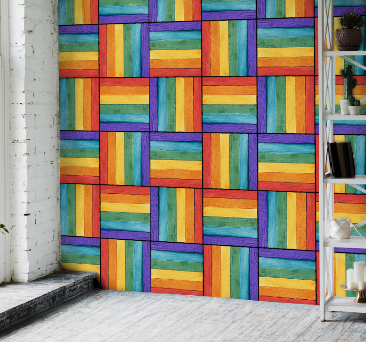 Carta da parati geometrica motivo geometrico colorato - TenStickers