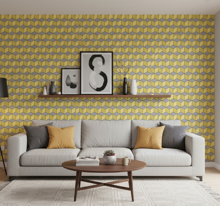 Carta da parati geometrica quadrati pantone - TenStickers